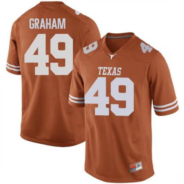 Men Texas Longhorns #49 Ta'Quon Graham Game Stitch Jersey Orange